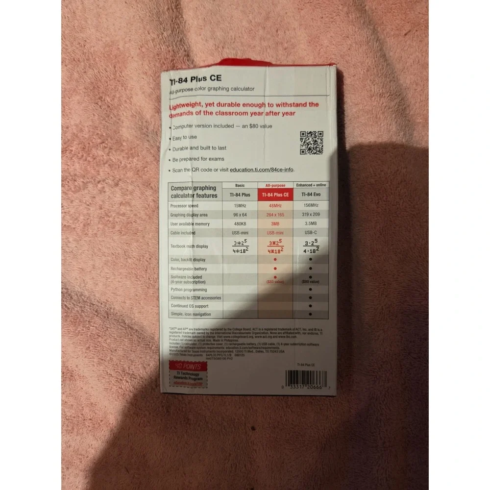 New Texas Instruments TI-84+ CE Python Graphing Calculator BOX Damage